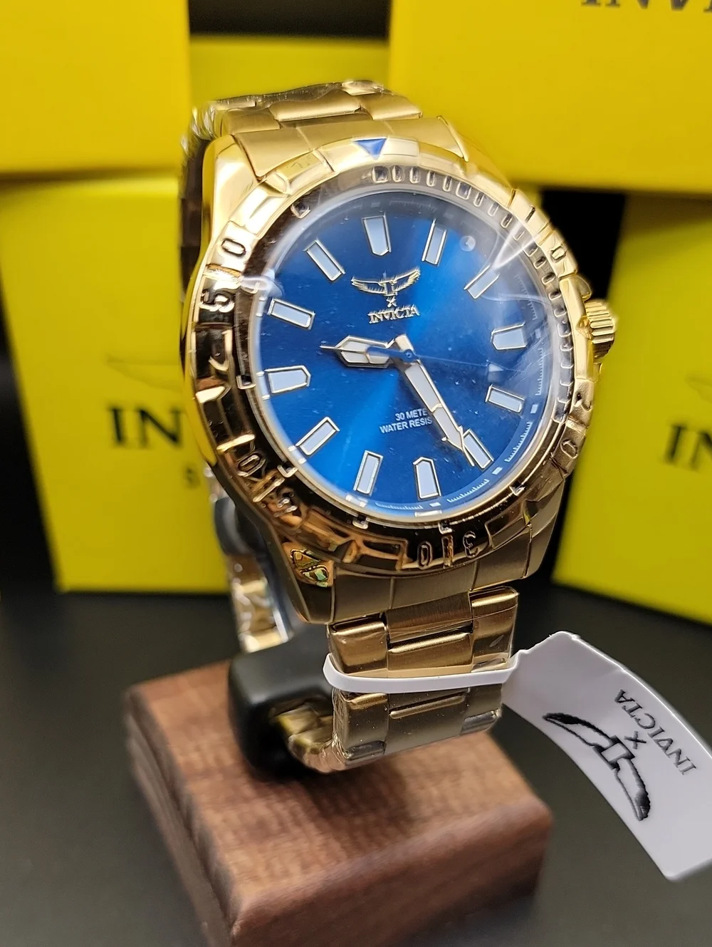NEW ⌚️ Invicta Specialty I by Invicta Men's Blue Sunray Gold Watch - 42mm 69033